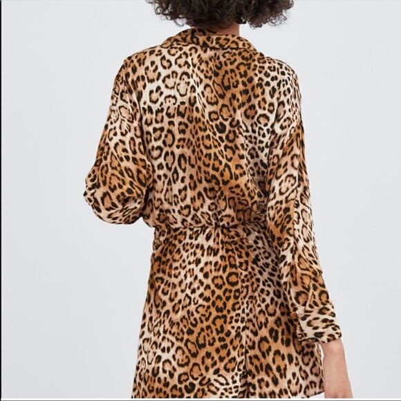 Zara animal print romper with side tie Size S - Picture 4 of 10